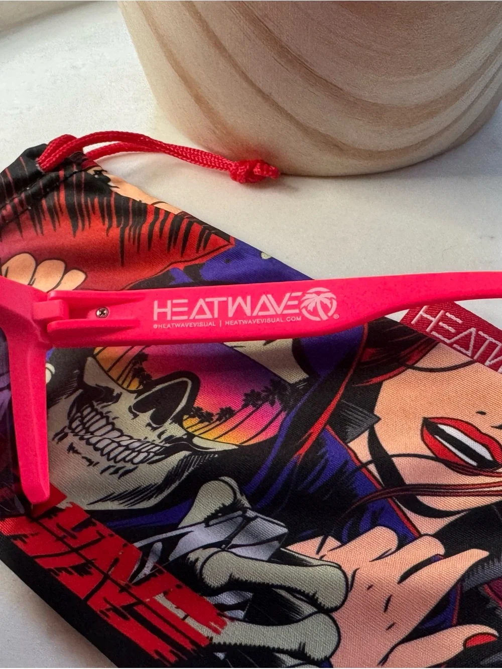 Sport Shield Sunglasses with Pink Nose Pad and Mirrored Lenses